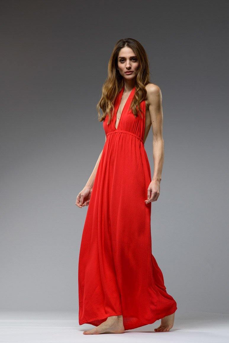 Infinity red full length skirt multi way wrap long dress