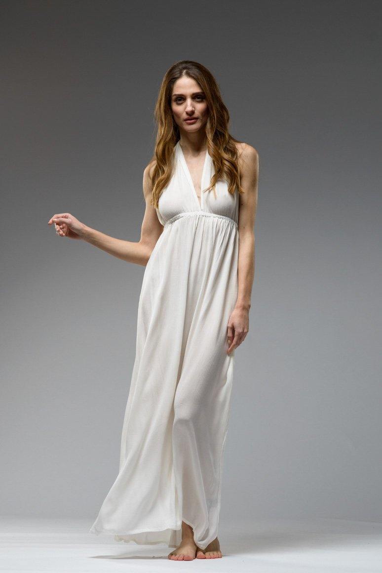 Infinity white full length skirt multi wrap greek goddess maxi dress