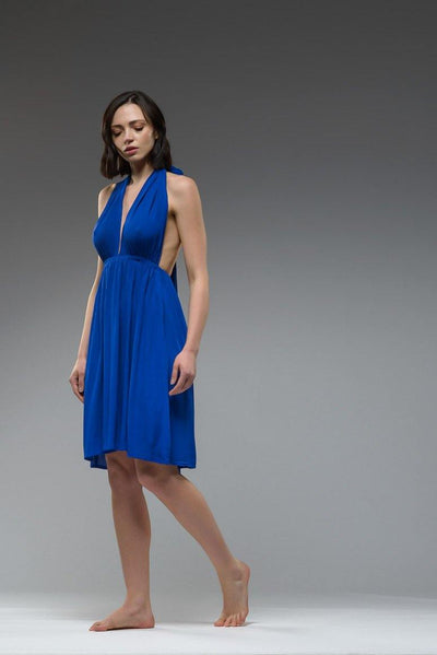 Infinity blue multi way wrap summer stylish short dress