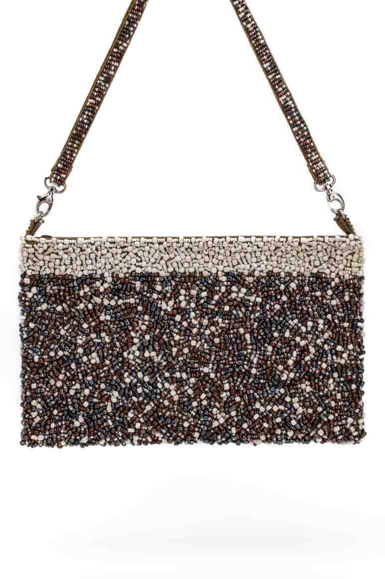 Beaded Shoulder Bag Cream - awatara