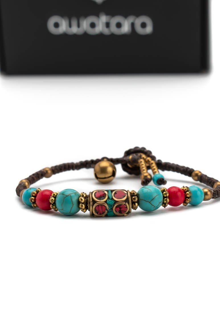 Bohemian bronze beaded bracelet - awatara