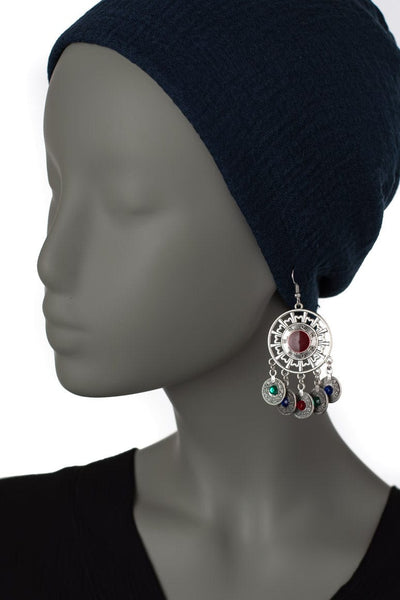 Gypsy Vintage Enamel Coin Earrings