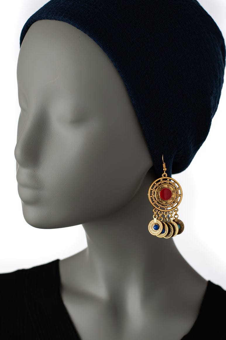 Gypsy Vintage Enamel Coin Earrings