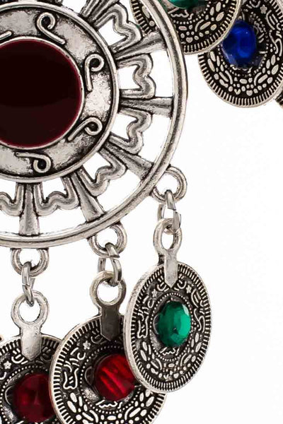 Gypsy Vintage Enamel Coin Earrings