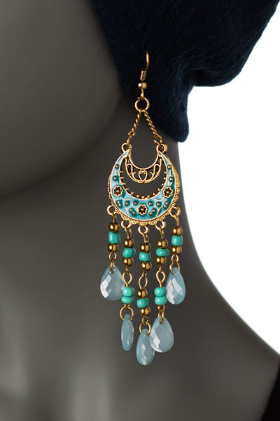 Bohemian Crystal Teardrop Earrings