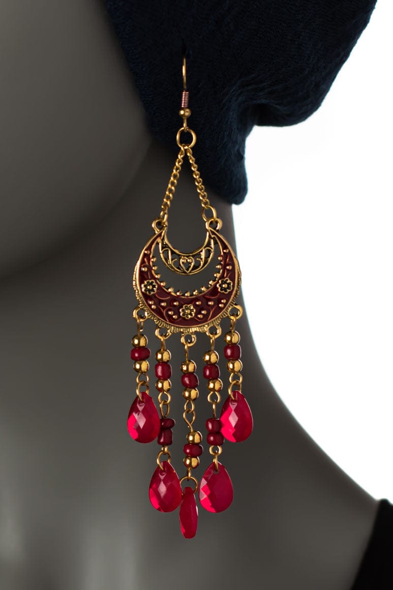 Bohemian Crystal Teardrop Earrings