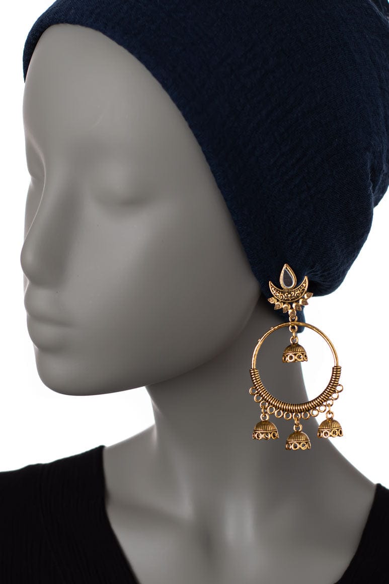 Bohemian ethnic style earrings gold - awatara