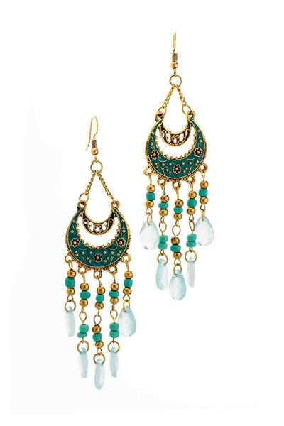 Bohemian Crystal Teardrop Earrings