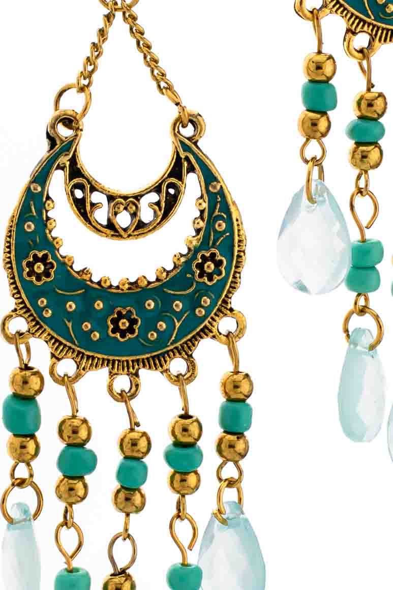Bohemian Crystal Teardrop Earrings