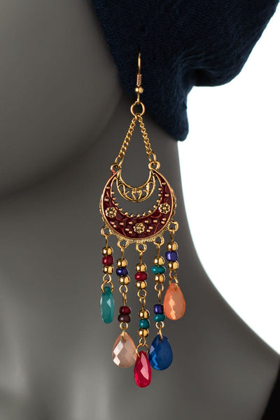 Bohemian Crystal Teardrop Earrings