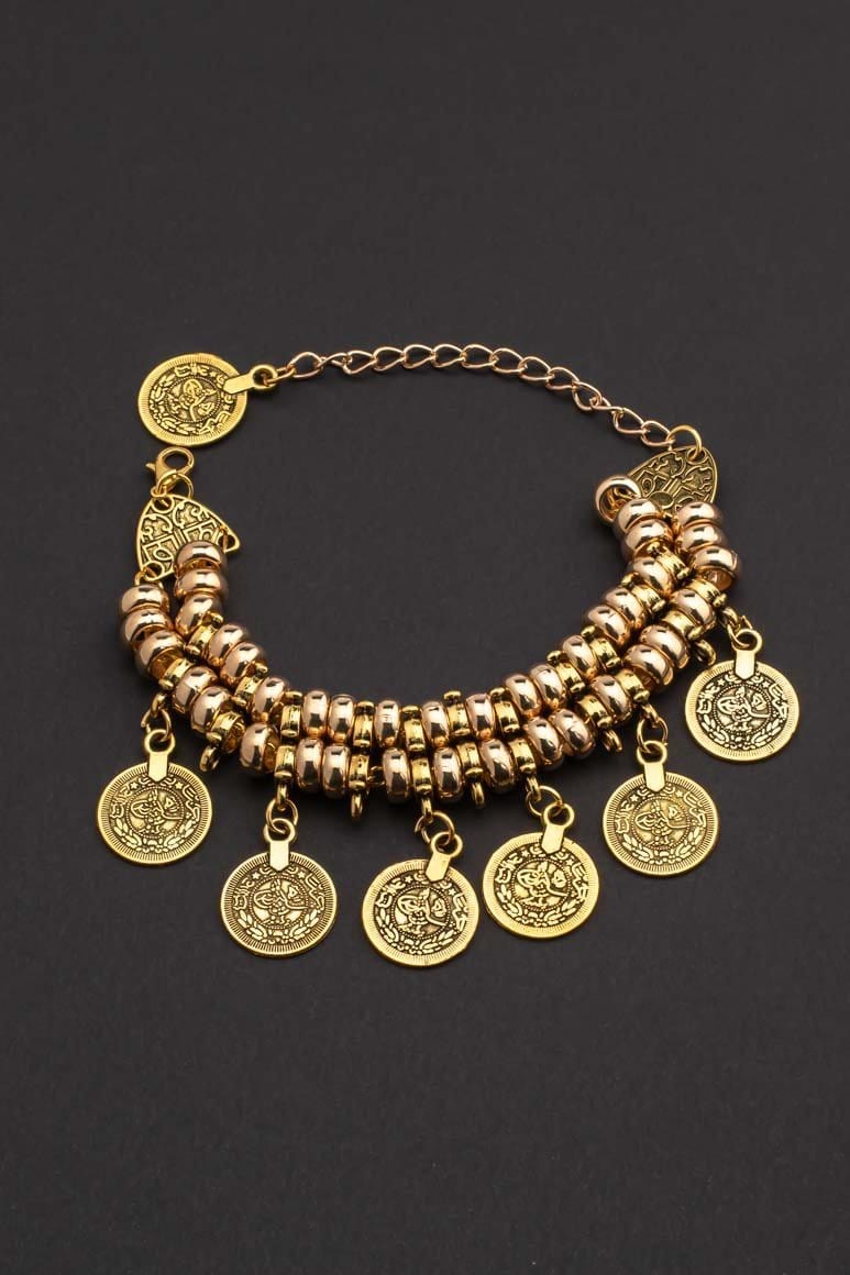 Boho chic coin bracelet IN GOLD - awatara