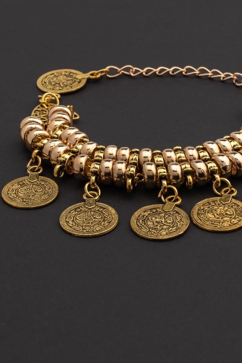 Boho chic coin bracelet IN GOLD - awatara