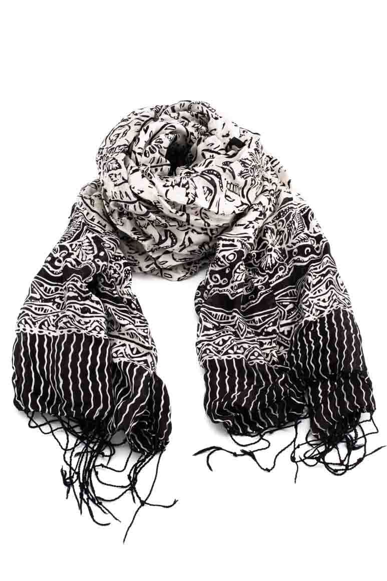 Boho chic silk batik scarf - awatara