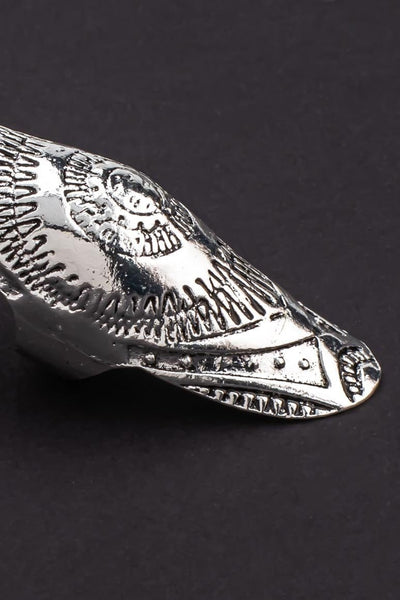 Bohemian chic Big size carving shield shape ring-awatara
