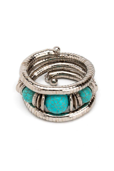 Bracelet multilayer turquoise resin stones - awatara