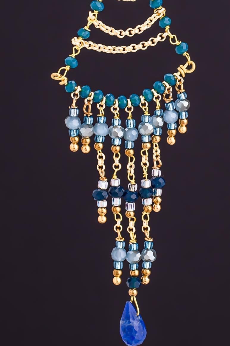 Elegant resort wear BLUE earrings - awatara