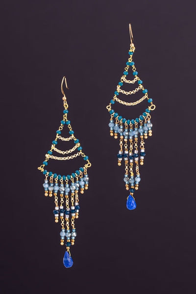 Elegant resort wear BLUE earrings - awatara