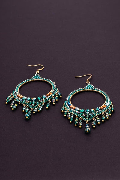 Elegant resort wear earrings GREEN - awatara