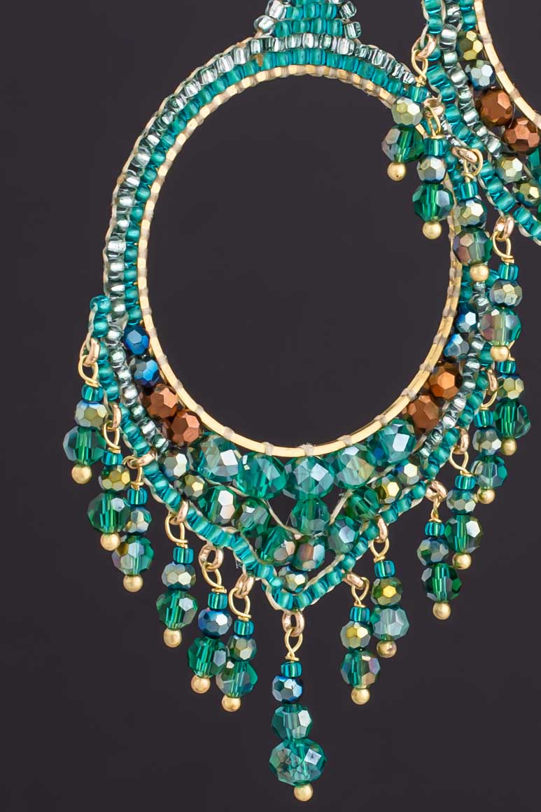 Elegant resort wear earrings GREEN - awatara