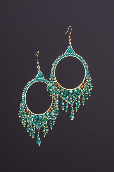 Elegant resort wear earrings GREEN - awatara
