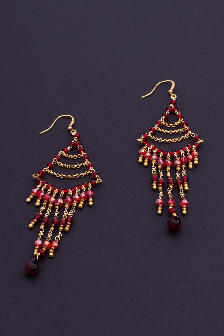 Elegant resort wear RED earrings - awatara
