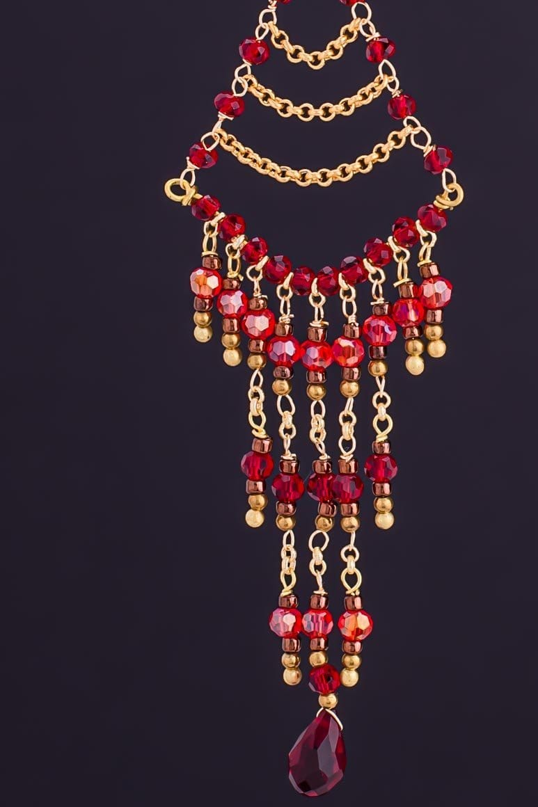 Elegant resort wear RED earrings - awatara