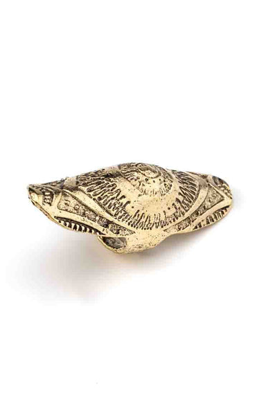 Bohemian chic Big size carving shield shape ring-awatara