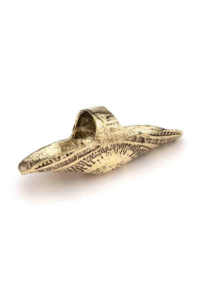 Bohemian chic Big size carving shield shape ring-awatara