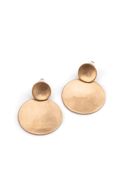 minimal disc shape geometric chic earrings gold