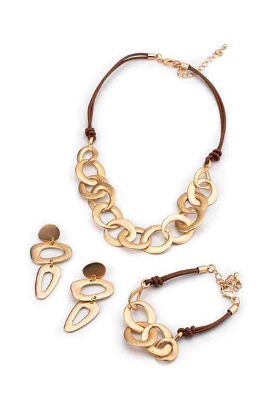 elegant  minimal resort wear chain shape jewelry set