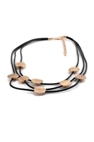 elegant multilayer geometric design necklace