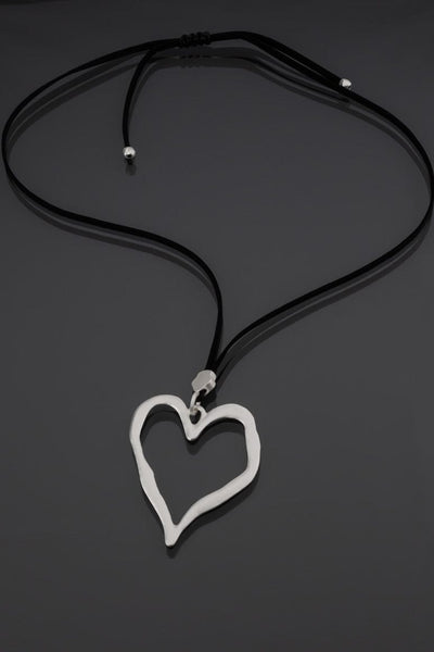 Elegant heart shape pendant long necklace