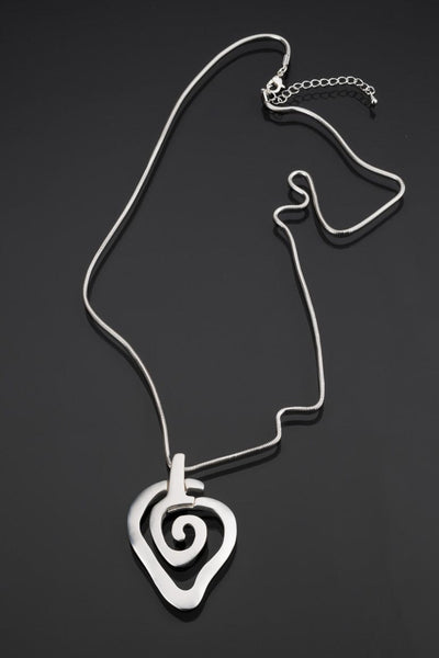 Elegant spiral shape pendant long necklace