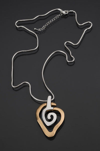 Elegant spiral shape pendant long necklace
