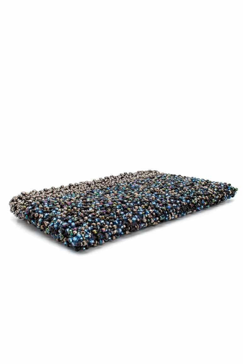 Glass beads BLUE purse - awatara