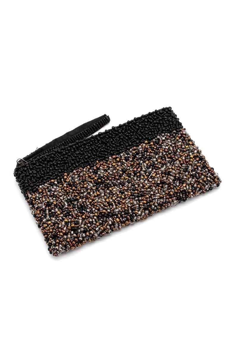 Glass beads GOLD BLACK purse - awatara
