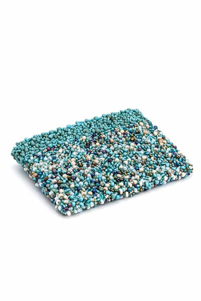 Glass beads SMALL purse TURQUOISE - awatara