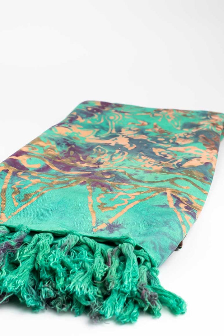 Hand Dyed Beach wear Green Sarong - awatara