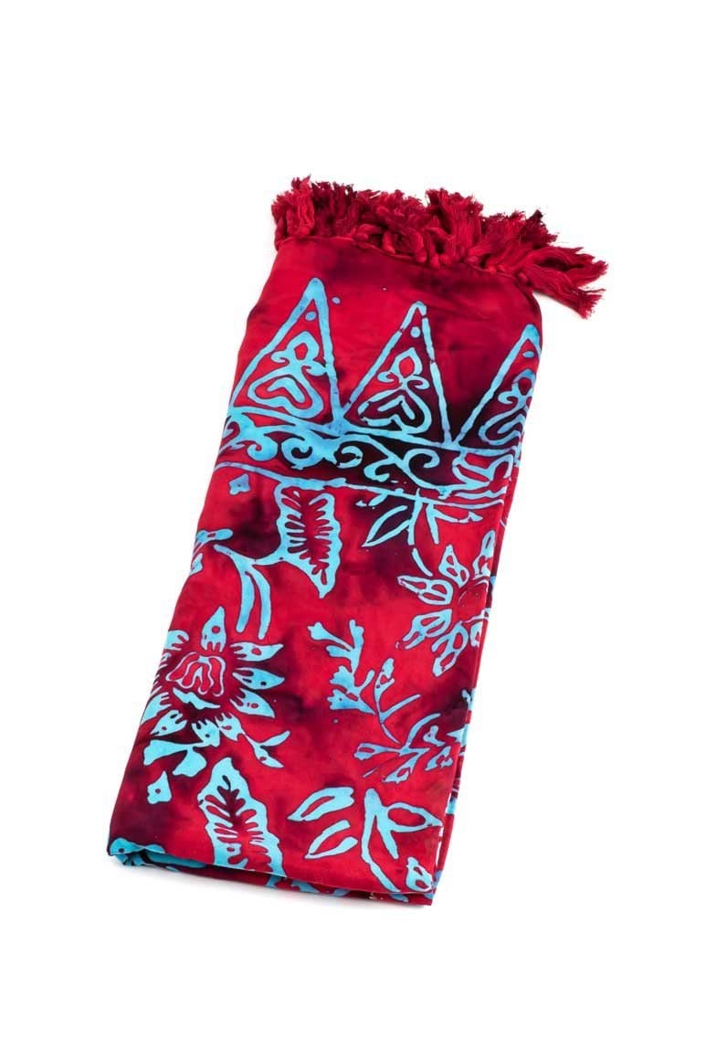 Hand Dyed Beach wear Red Sarong - awatara