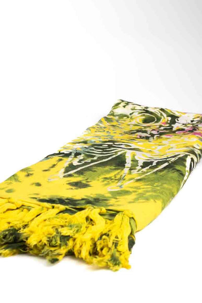 Hand Dyed Beach wear Yellow Sarong - awatara