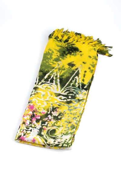 Hand Dyed Beach wear Yellow Sarong - awatara