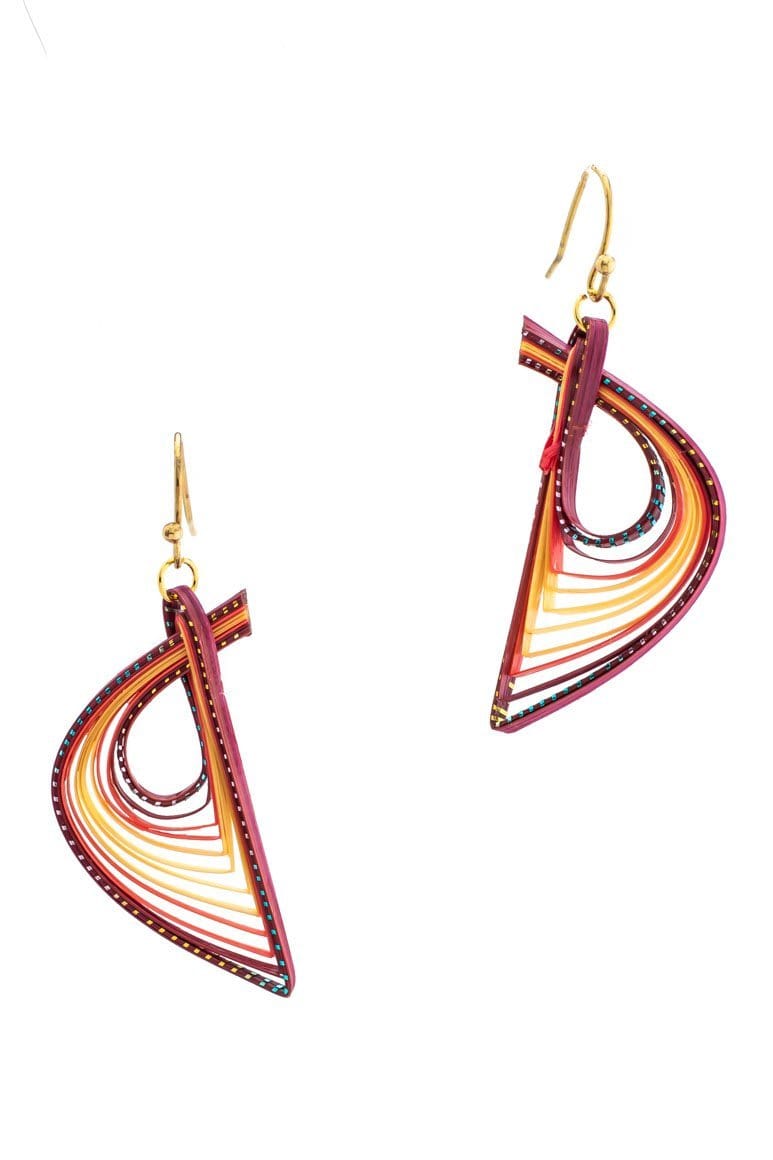 Handmade Bamboo Earrings YELLOW - awatara