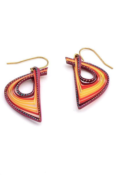 Handmade Bamboo Earrings YELLOW - awatara