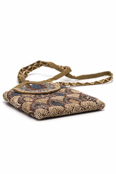 HANDMADE Cell Phone Cross body Bag CREAM - awatara