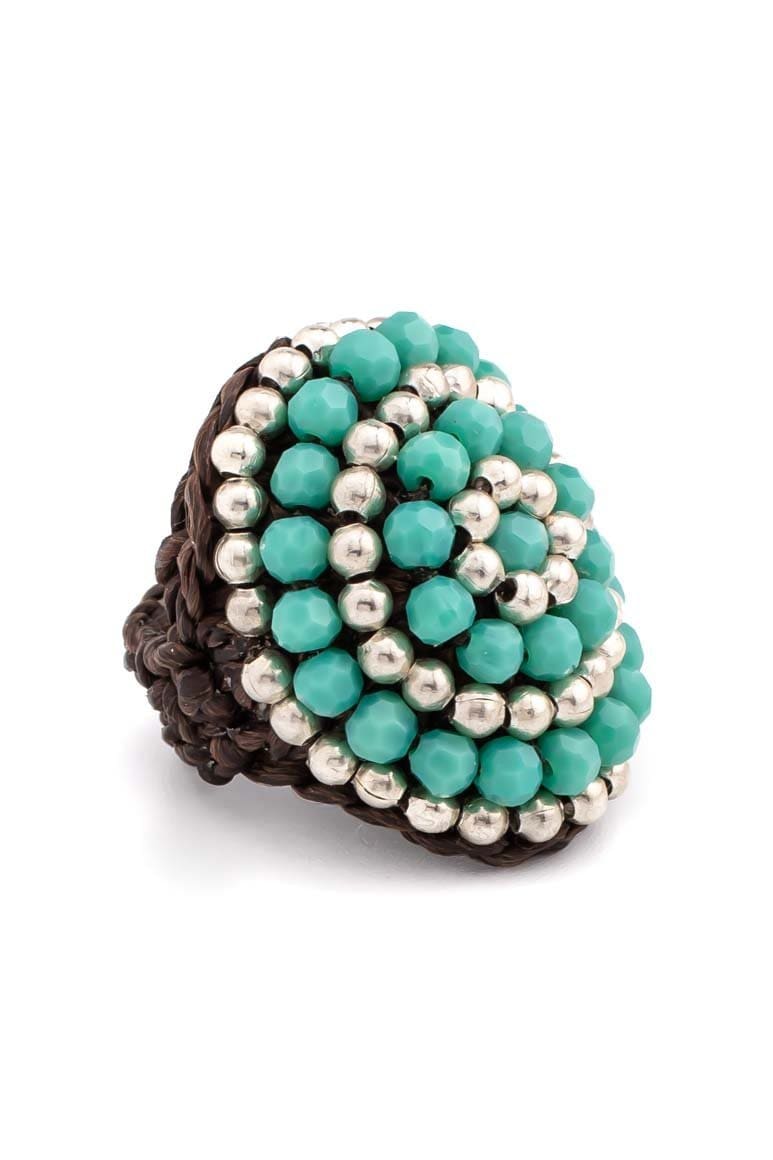 HANDMADE CRYSTALS RING TURQUOISE - awatara