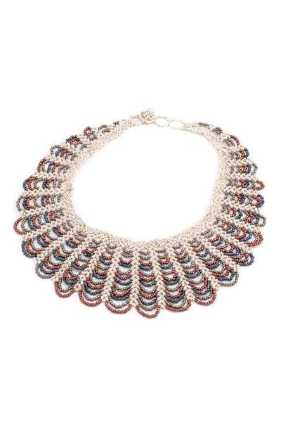 HANDMADE GLASS BEADS SHORT NECKLACE - awatara