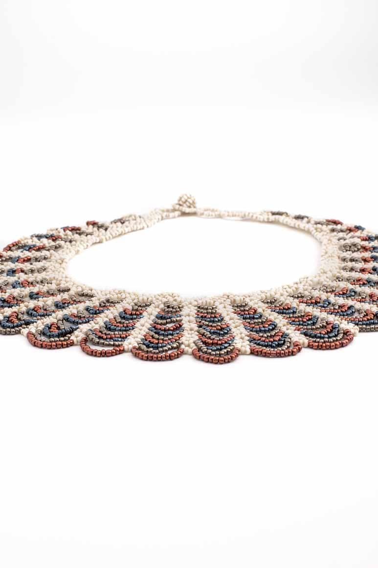 HANDMADE GLASS BEADS SHORT NECKLACE - awatara