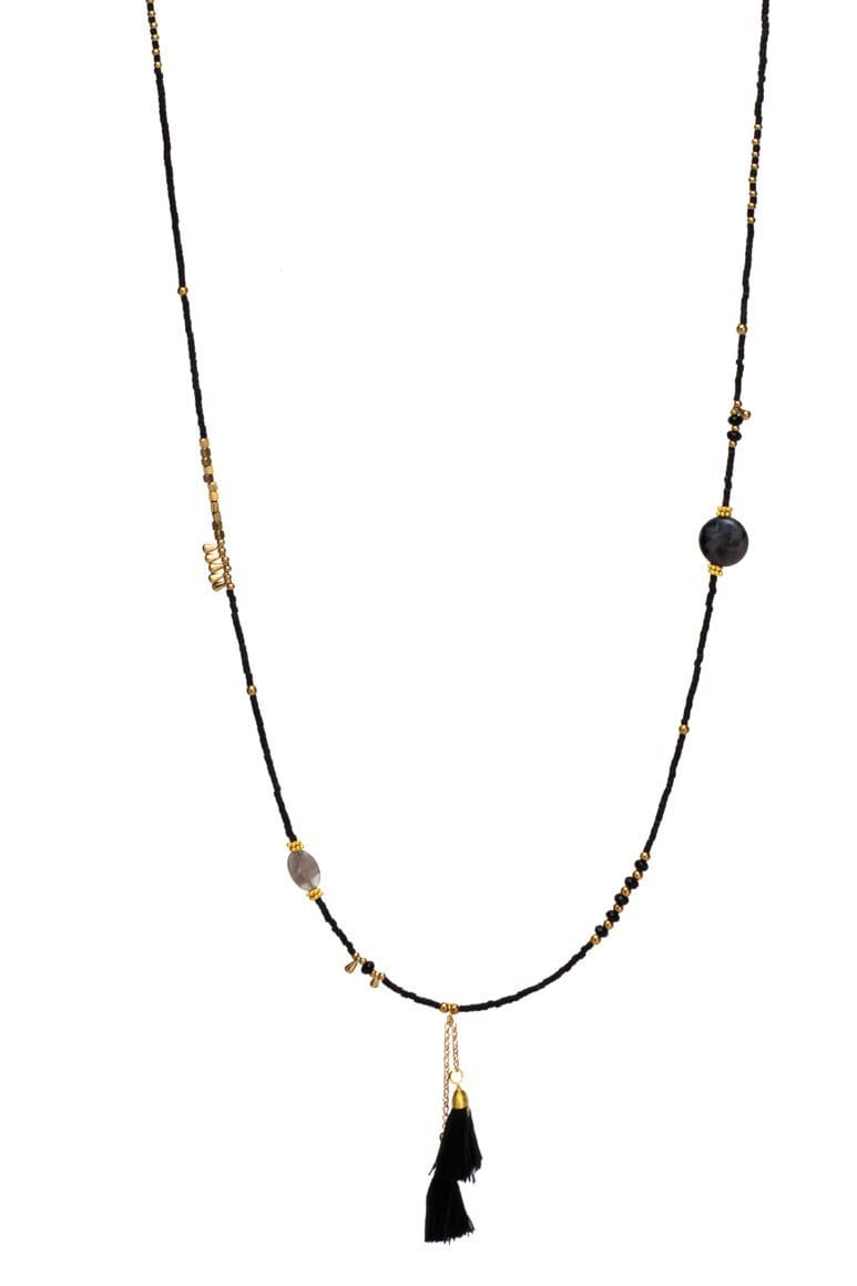 Hippie Elegant necklace bracelet black - awatara