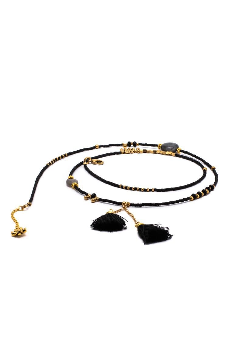 Hippie Elegant necklace bracelet black - awatara