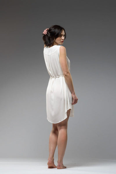 LORA SHORT ELEGANT DRESS WHITE - awatara